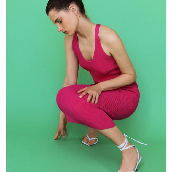 Zara | Dresses | Zara Hot Pink Purl 